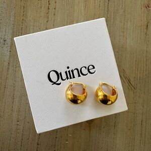 Quince Shiny Gold Dome Huggie Earrings